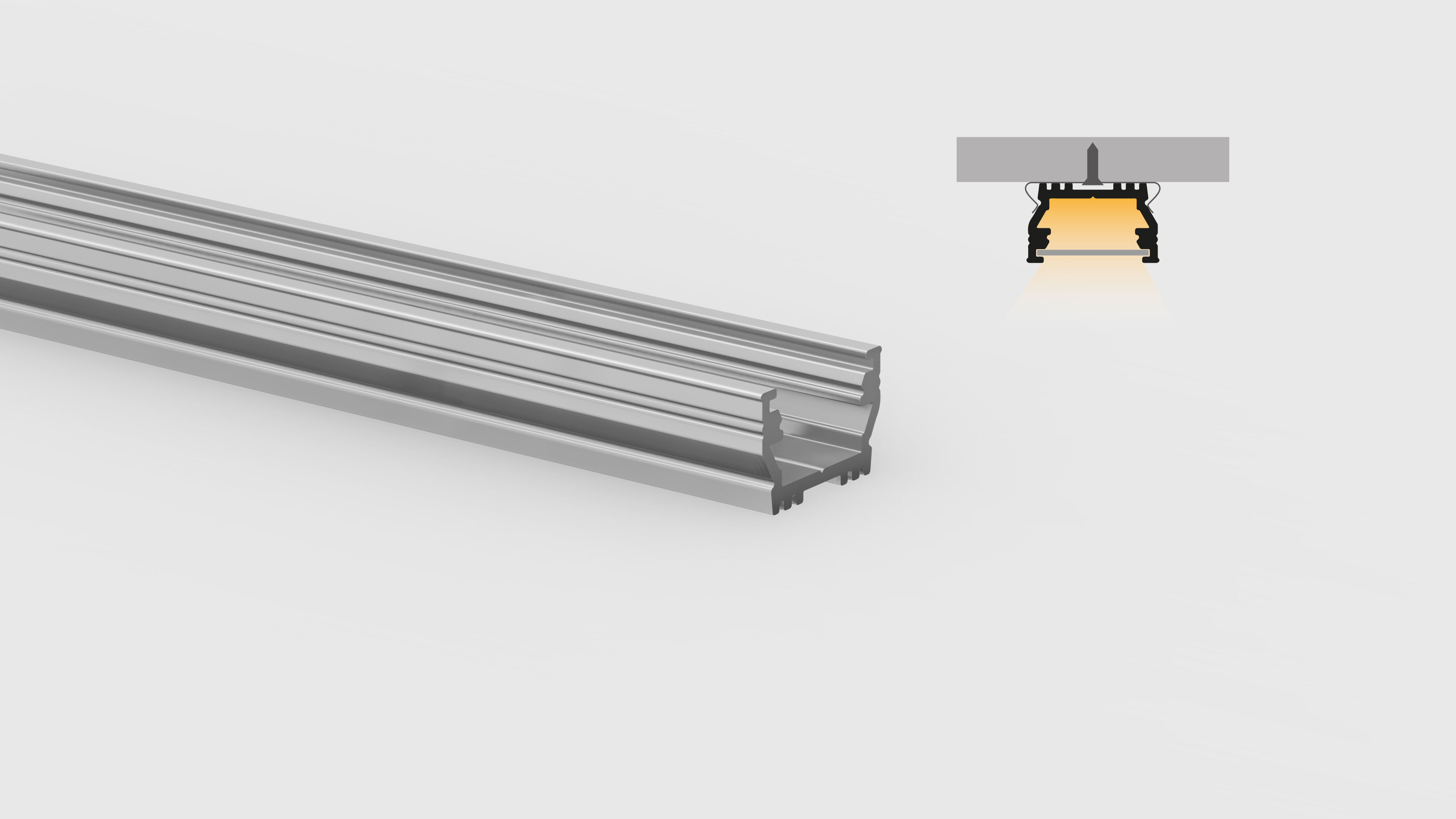 Perfil de aluminio - superficies planas - PR500