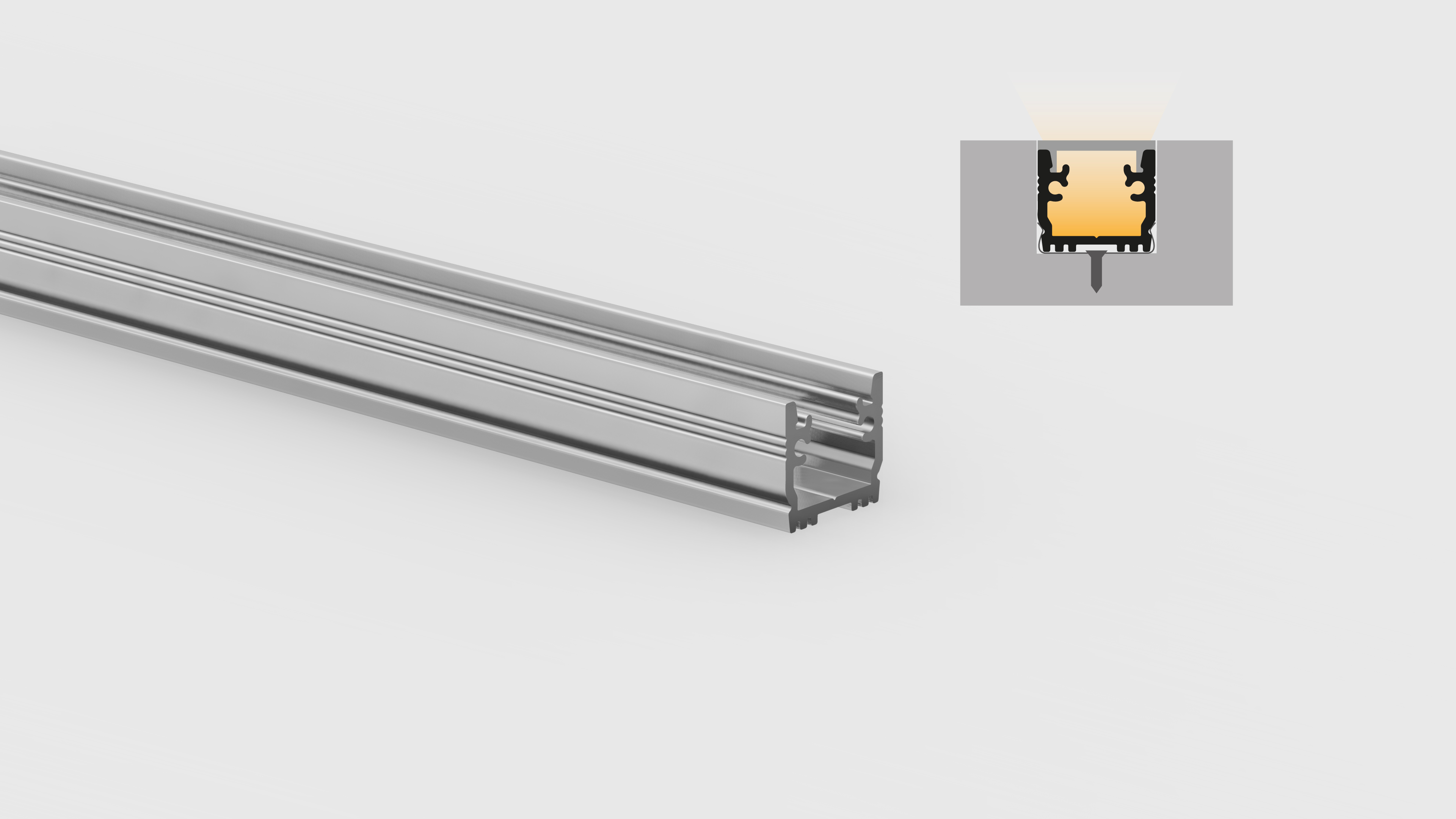 Walkable floor profile PR510F – static load up to 150Kg