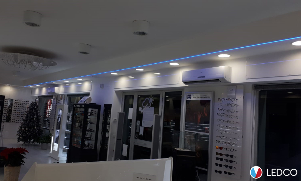 Profilo ad incasso con strip led colorata – Ottica – Sicilia