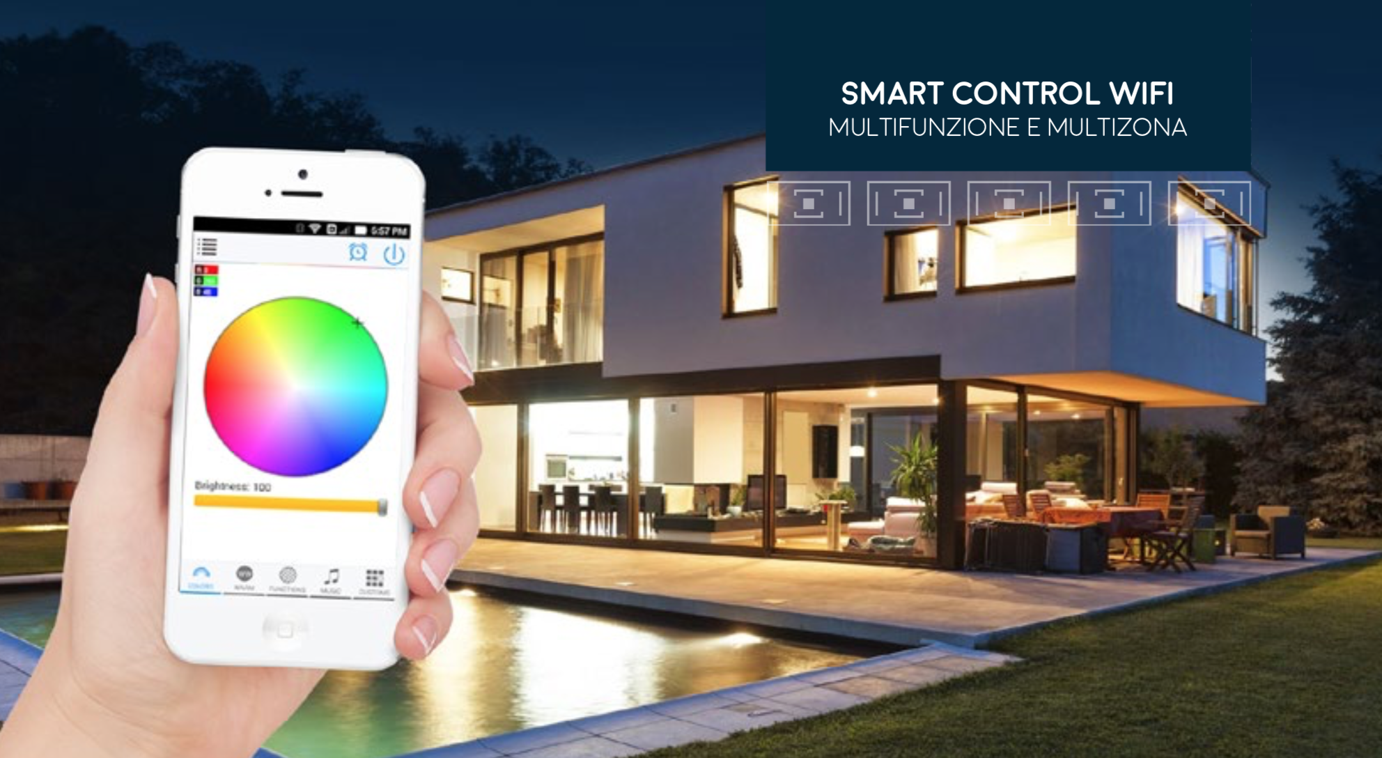 Smart Control WIFI CT550 Multifunzione e Multizona per Strip 12V/24V