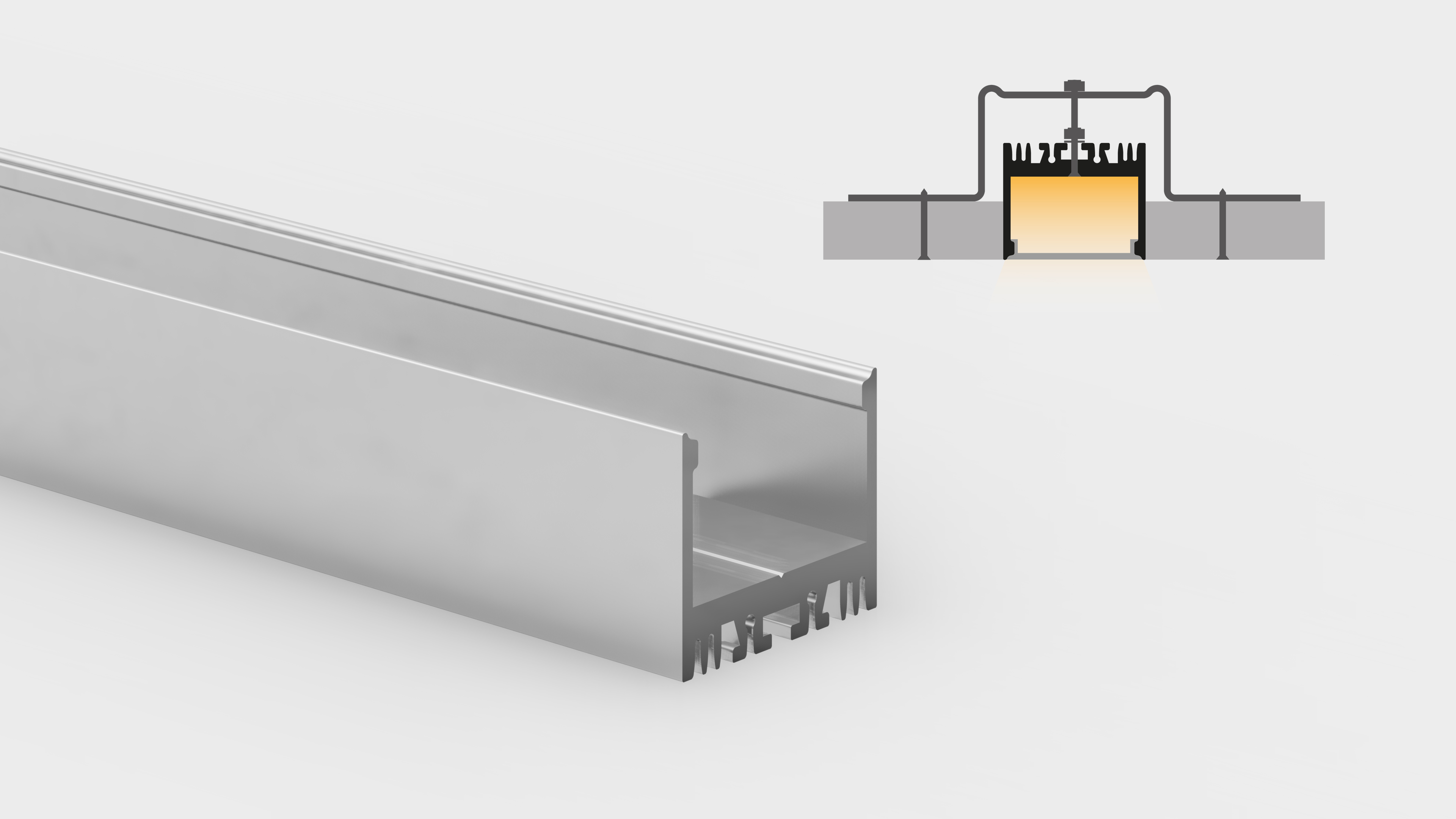 Profilo ad Incasso a Scomparsa Multifunzione – PR230 – Trimless