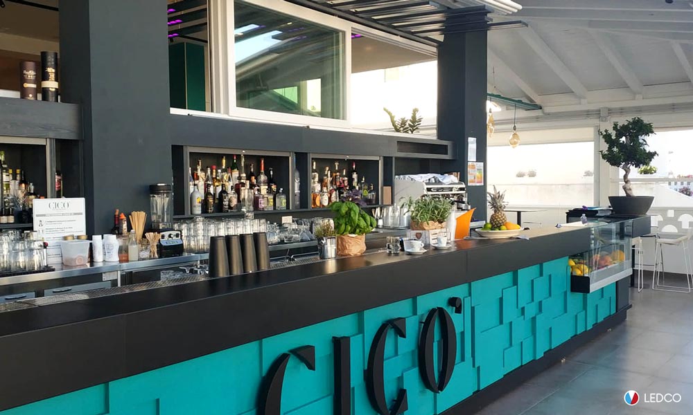 Beleuchtung der Cocktailbar CiCò – Torre Santa Sabina (BR)