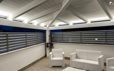 Pergolato illuminato con strip LED 220V