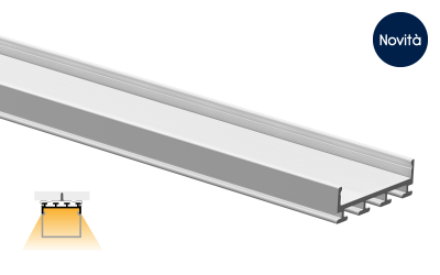 Profilé LED de corniche - Série V40 - 1,5 mètre - Aluminium blanc -  Diffuseur opaque - DELILED SAS